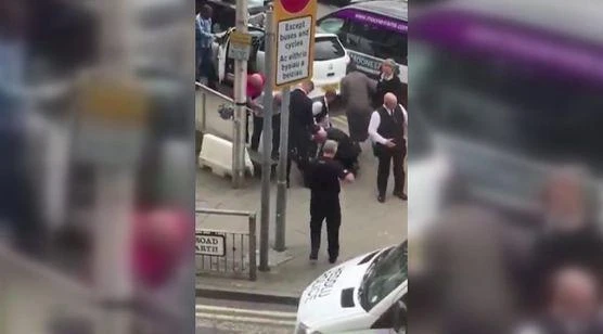 British police arrest Shaun Murray, 27, after he yells Islamophobic abuse at a Muslim taxi driver while wielding a machete