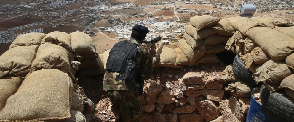 In this June 19, 2016 file photo, a Lebanese army soldier takes his position overlooking an area controlled by the Islamic State group at the edge of the town of Arsal, in northeast Lebanon. Lebanon’s U.S.-backed military is gearing up for a long awaited assault to dislodge hundreds of IS militants from a remote corner of northeastern Lebanon near the border with Syria, seeking to end a years-long threat posed to neighboring towns and villages by the extremists. (AP)