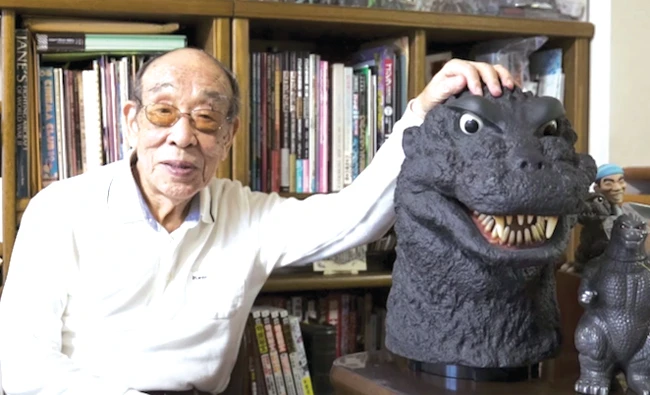 Original Godzilla suit actor Haruo Nakajima speaks during an interview at his home in Sagamihara. (Photo courtesy: social media)