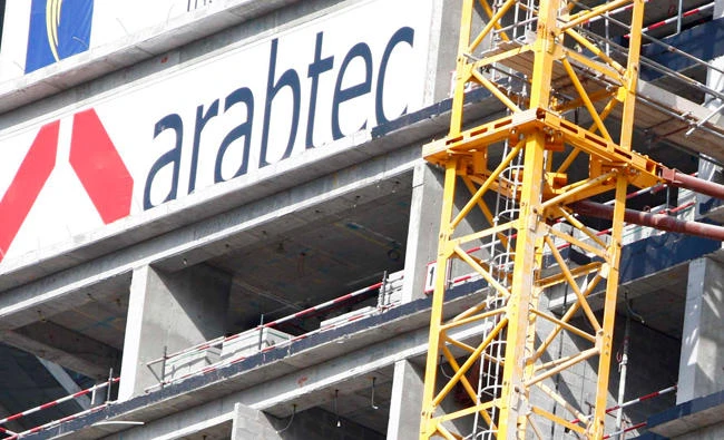 Arabtec logos are seen on buildings under construction in the Marina area of Dubai in this photo taken on November 28, 2009. (REUTERS)