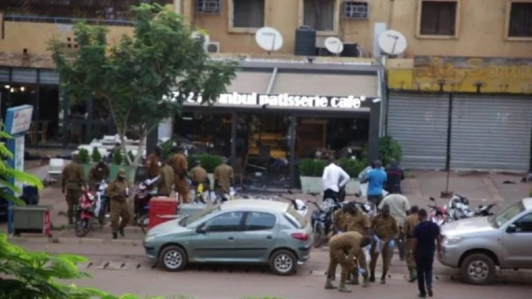 Eighteen people have been killed and a dozen injured in a "terrorist attack" on a restaurant in Burkina Faso's capital, according to the government. (AFP)