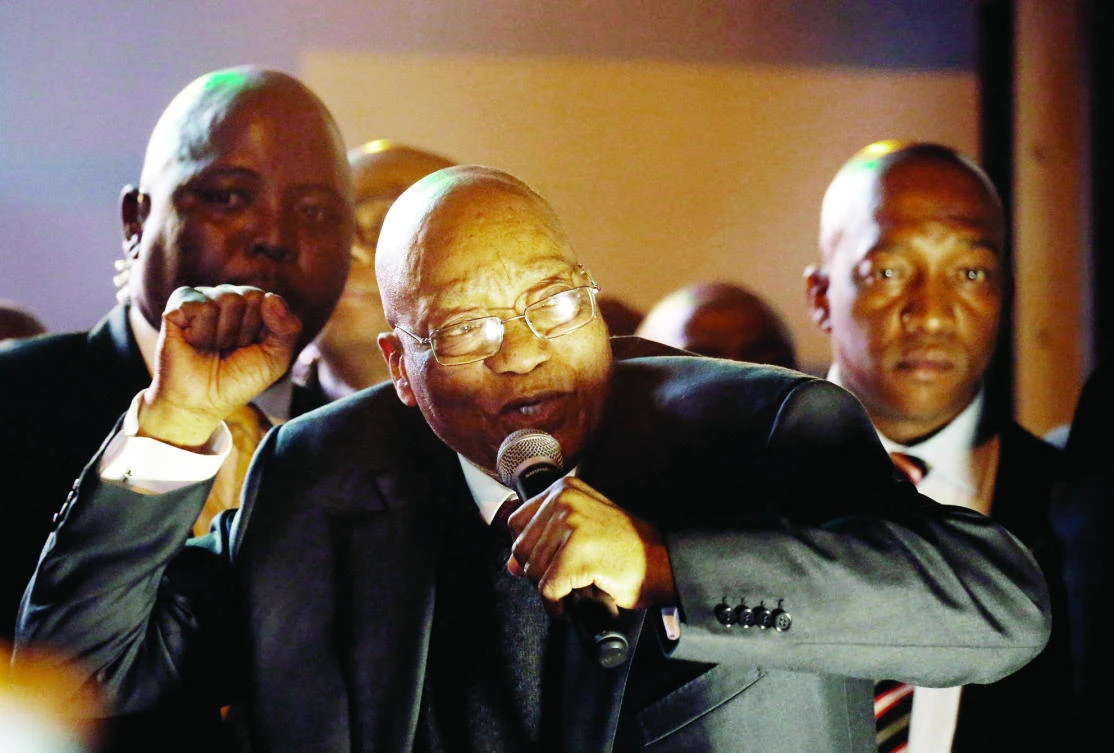 South Africa’s President Jacob Zuma speaks to his supporters in Cape Town in this file photo. (Reuters)