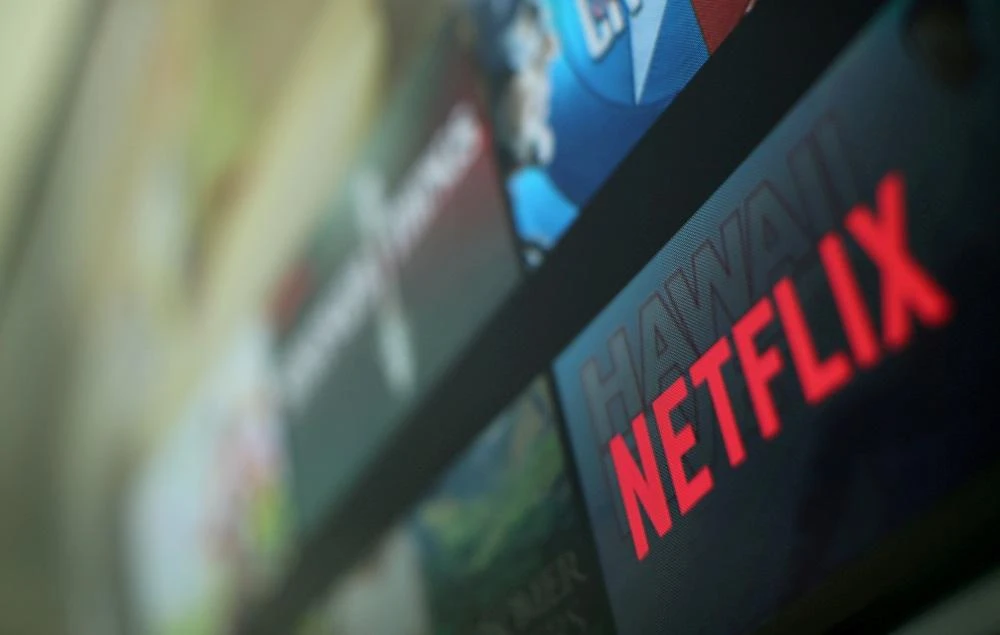 The Netflix logo is pictured on a television in this illustration photograph taken in Encinitas, California, U.S., on January 18, 2017. (REUTERS)
