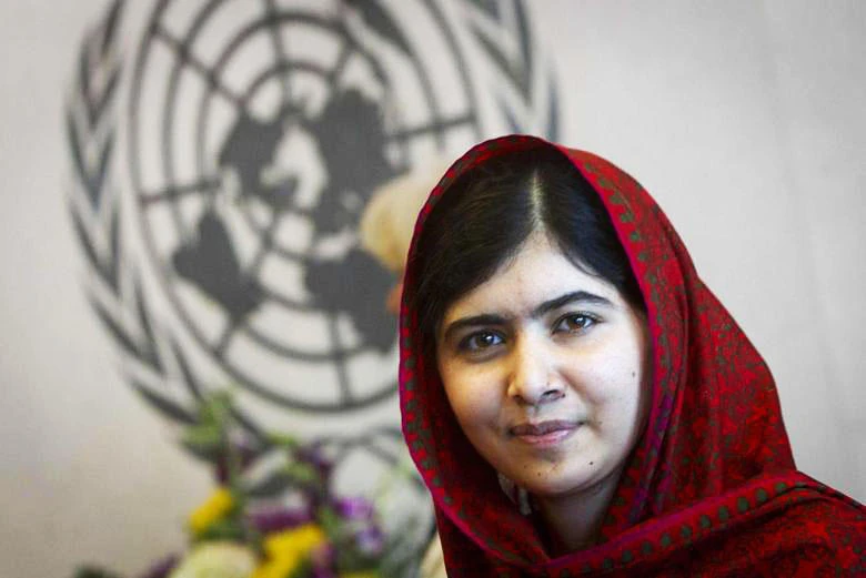 Malala Yousafzai posing for pictures during a photo opportunity at the United Nations, on August 18, 2014. (File Photo by Reuters)