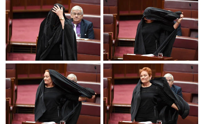 Politician rebuked for wearing burqa in Australian Senate