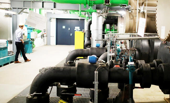 Cooling units are seen in a Vattenfall cooling plant in Berlin, Germany, in this August 15, 2017 photo. (Reuters)