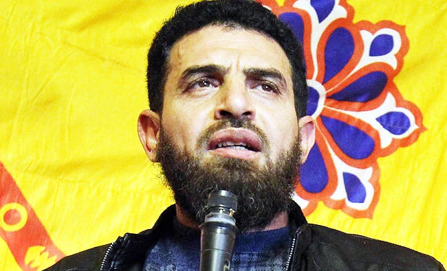 A photo taken on January 26, 2017 shows Mahmoud Mustafa Busayf al-Werfalli speaking in the eastern Libyan city of Benghazi. (AFP)