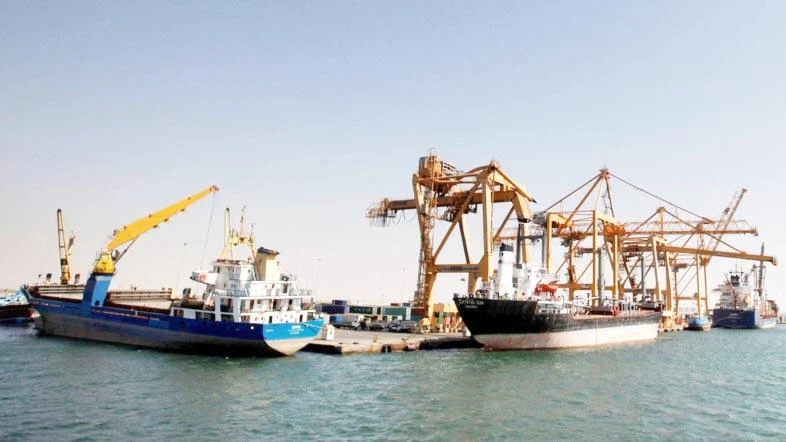 Ships are docked at Yemen’s Hodeidah port.