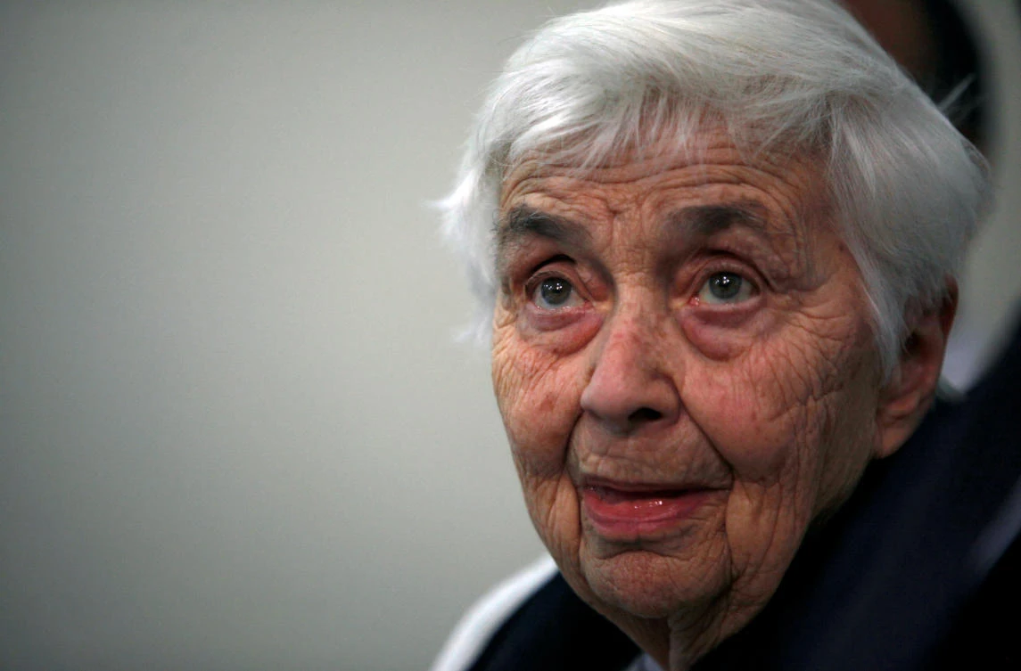 Ruth Pfau attends a press conference at Marie Adelaide Leprosy Center in Karachi, on January 25, 2014. (File Photo by Reuters)