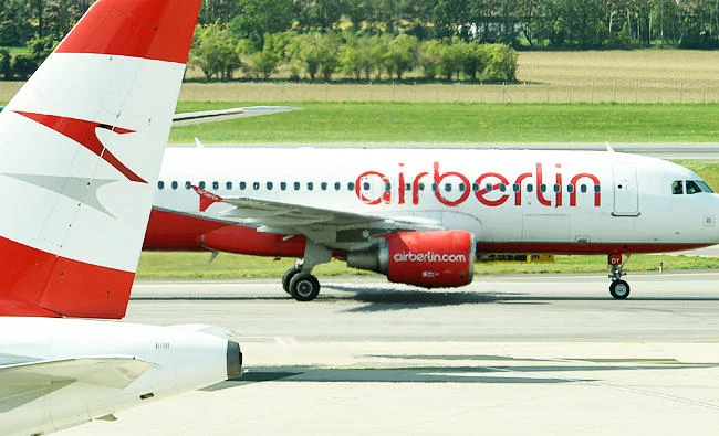 An Air Berlin airplane is seen on the tarmac at the airport in Vienna, in this August 16, 2017 photo. (AFP)