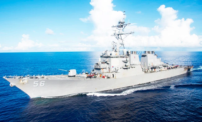This image released by the US Navy shows the Arleigh Burke-class guided-missile destroyer USS John S. McCain, in this June 14, 2017 photo, in the Pacific Ocean. (AFP)