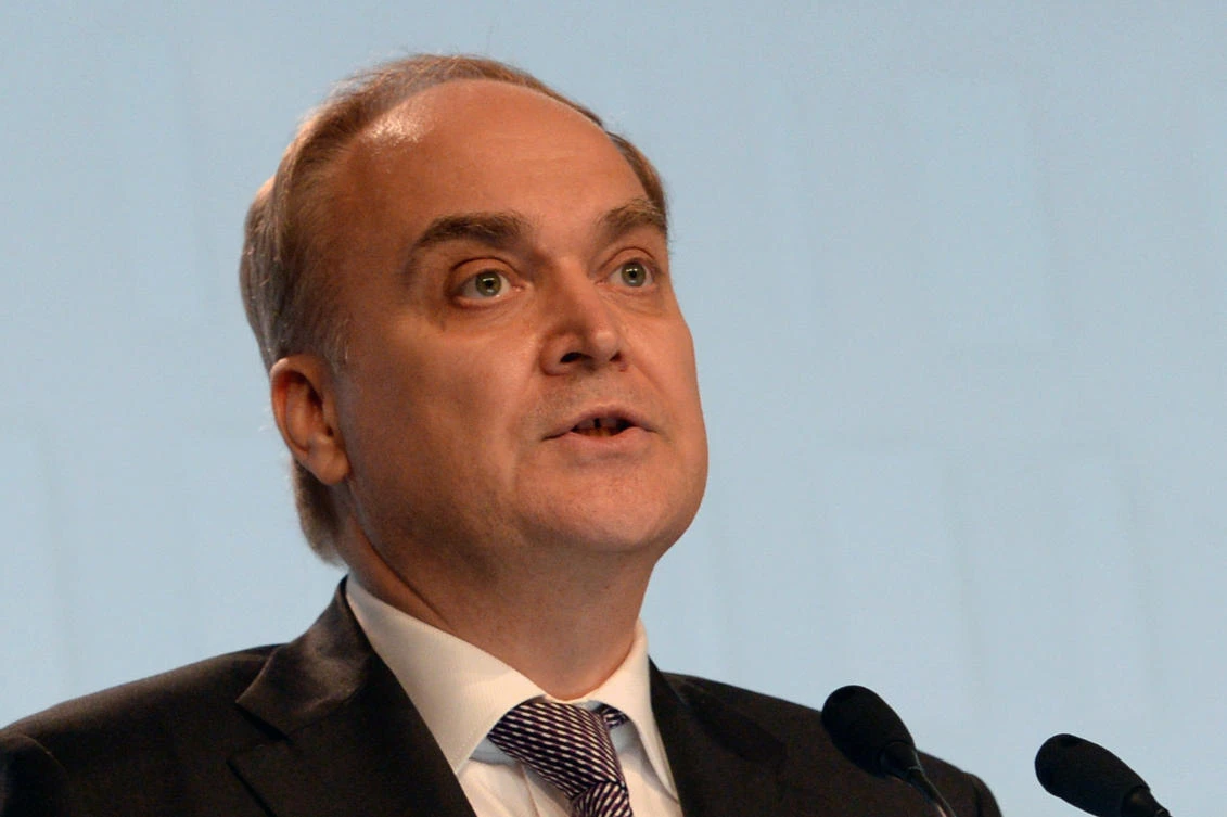 This file photo shows then Russia’s Deputy Minister of Defense Anatoly Antonov speaking during plenary session at the 15th International Institute for Strategic Studies Shangri-La Dialogue in Singapore, on June 05, 2016. (AFP)