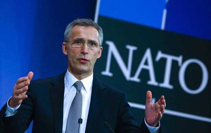 In this file photo, NATO Secretary General Jens Stoltenberg holds a news conference during a NATO defense ministers meeting at the Alliance’s headquarters in Brussels, Belgium, on February 10, 2016. (Reuters)