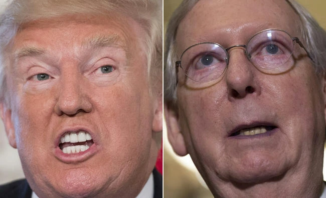 US President Donald Trump and US Senate Majority Leader Mitch McConnell. (AFP)
