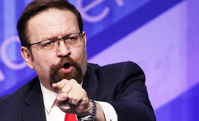 This file photo taken on February 24, 2017 shows Deputy Assistant to US President Donald Trump, Sebastian Gorka, speaking during the Conservative Political Action Conference in National Harbor, Maryland. (AFP)