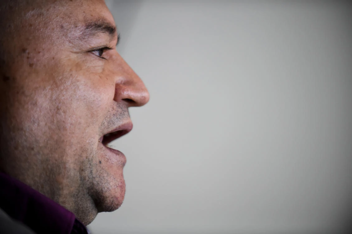 FARC commander Carlos Lozada speaks during an interview with AFP in Bogota on August 9, 2017. The 26 disarmament zones, where roughly 7,000 members of Colombia's biggest rebel group are living after the peace process brought a halt to the war, are expected to be transformed into productive rural communities where former guerrillas will stay to consolidate the achieved peace, being faithful to their political ideals. (AFP)