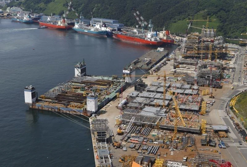 Above, the shipyards of South Korean ship builder Hyundai Heavy Industries in Ulsan southeast of Seoul. (Reuters)