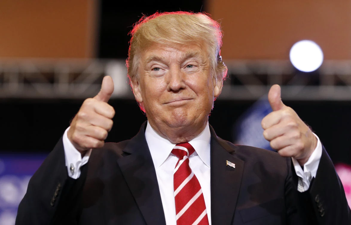 In this file photo, President Donald Trump reacts before speaking at a rally at the Phoenix Convention Center in Phoenix, on August 22, 2017. (File photo by AP)