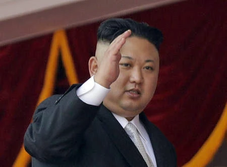 In this file photo, North Korean leader Kim Jong Un waves during a military parade in Pyongyang, North Korea, to celebrate the 105th birth anniversary of Kim Il Sung, the country’s late founder and grandfather of Kim Jong Un, on April 15, 2017. (AP)