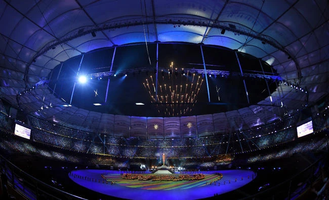 Fireworks explode during the closing ceremony for the 29th Southeast Asian Games at Bukit Jalil stadium in Kuala Lumpur on Wednesday. (AFP)