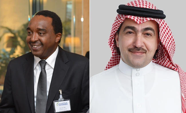 Bocar BA, CEO of SAMENA Council, right, and Hamoud Rumayan, CEO of Intigral