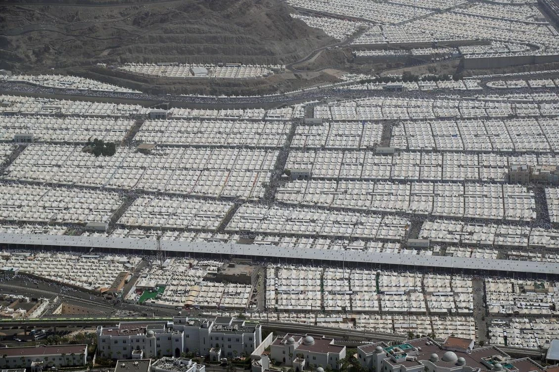 Special aerial footage showing the ‘stoning of Satan’ ritual, holy sites and Grand Mosque.