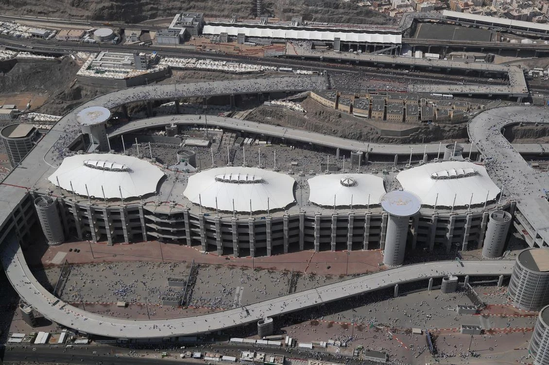 Special aerial footage showing the ‘stoning of Satan’ ritual, holy sites and Grand Mosque.