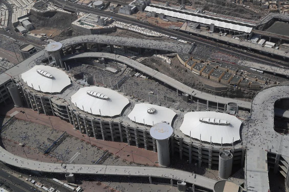 Special aerial footage showing the ‘stoning of Satan’ ritual, holy sites and Grand Mosque.