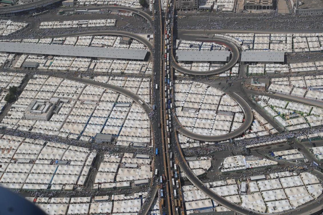 Special aerial footage showing the ‘stoning of Satan’ ritual, holy sites and Grand Mosque.
