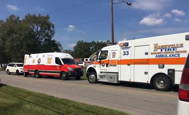 The scene where people were injured when gunfire erupted at the Burnette Chapel Church of Christ, in Nashville, Tennessee, US on September 24, 2017. (Nashville Fire Department/Handout via Reuters)