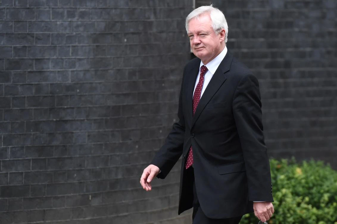 Brexit Minister David Davis arrives to attend a Cabinet meeting at 10 Downing Street in central London, on Sept. 21, 2017. (AFP)