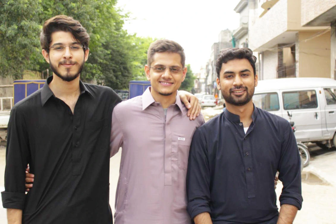 The men behind Rizq: From left: Musa Aamir, Qasim Javaid and Huzaifa Ahmad.