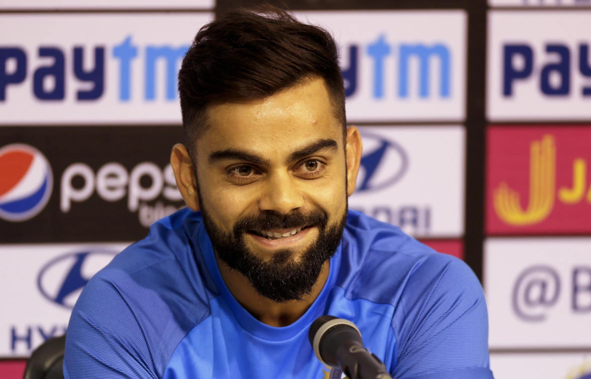 Indian cricket team captain Virat Kohli smiles during press conference in Chennai, India, on Saturday, September 16, 2017. (File photo by AP)