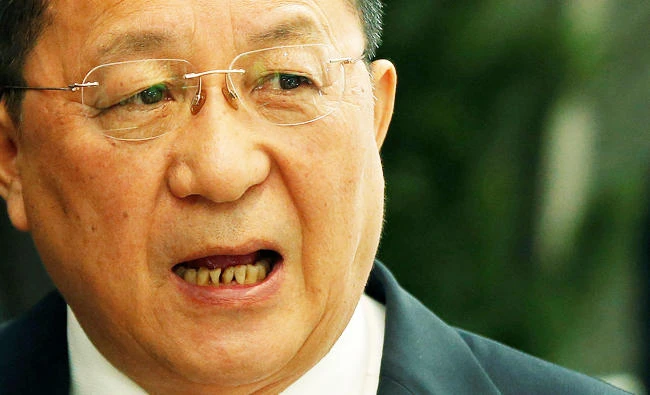 North Korean Foreign Minister Ri Yong-ho walks to speak to the media outside the Millennium hotel New York, U.S., on Monday. (REUTERS)