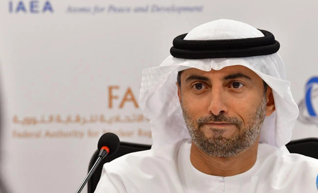 UAE Minister of Energy Suhail Mohamed Faraj al-Mazroui attends a press conference on September 25, 2017 in Abu Dhabi. (AFP / GIUSEPPE CACACE)