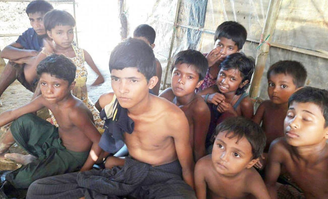 A group of Rohingya children, orphans or separated from their family at a camp in Cox's Bazar, Bangladesh. (AN photo)