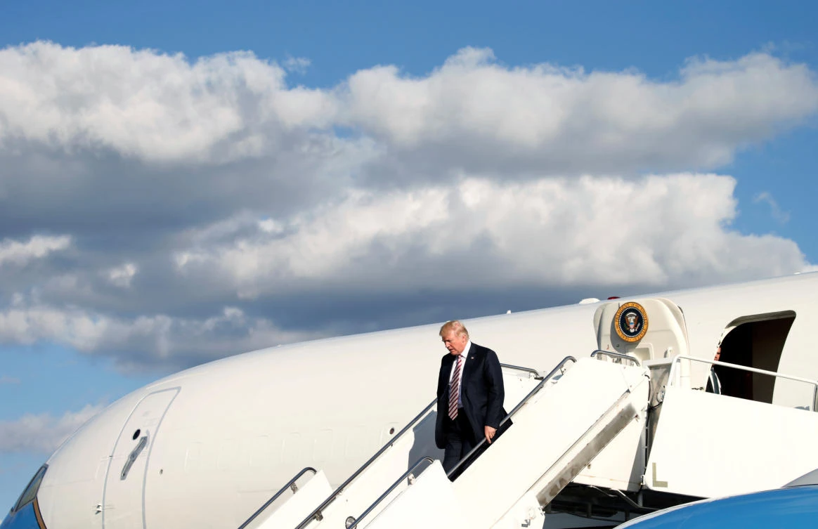 US President Donald Trump steps from Air Force One as he arrives in Morristown, New Jersey on September 29. Trump will travel to Asia in November for the first time since becoming president, stopping in Japan, South Korea, China, Vietnam and the Philippines. (Reuters)