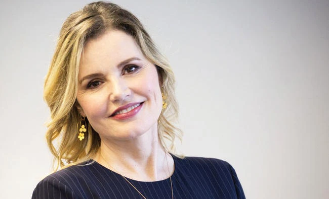 Geena Davis poses for a photo in New York. Davis starred with Susan Sarandon in
the 1991 film, ‘Thelma & Louise.’ (AP)