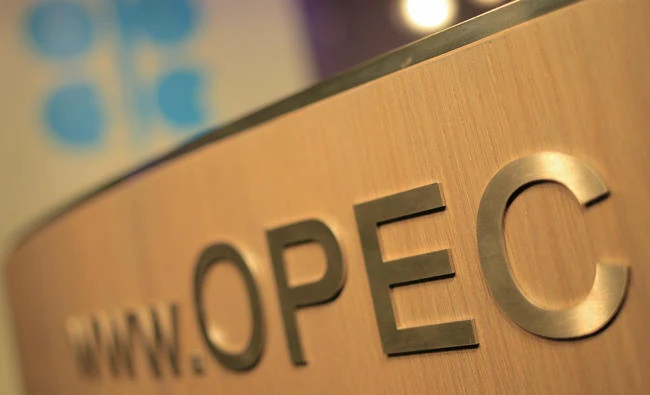 A file photo taken on December 3, 2014, shows the logo of the Organization of the Petroleum Exporting Countries (OPEC) in Vienna, Austria. (AFP)