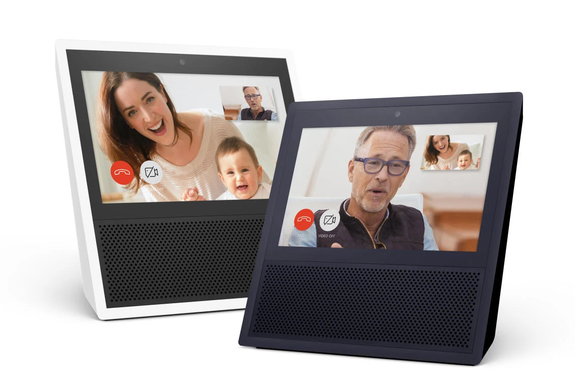 This file photo provided by Amazon shows models of the Amazon Echo Show. With Echo Show, Amazon has given its voice-enabled Echo speaker a touch screen and video-calling capabilities as it competes with Google's efforts at bringing "smarts" to the home. Amazon has been ramping up efforts to get more people to shop using the Alexa voice assistant on Echo speakers and other Amazon devices. (AP)