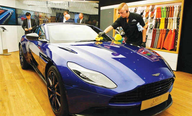 An Aston Martin DB11 car is seen during the 87th International Motor Show at Palexpo in Geneva this year. (Reuters)