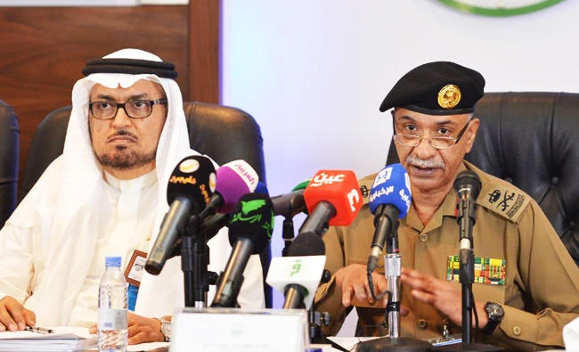 Interior Ministry’s spokesman Maj. Gen. Mansour Al-Turki speaks during a press conference in Makkah on Friday. (SPA)