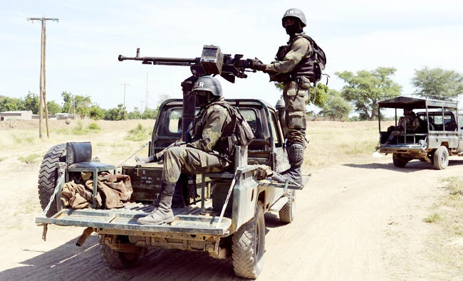A file photo taken on November 12, 2014 Cameroonian soldiers patrolling in Amchide, northern Cameroon, 1 km from Nigeria. (AFP)