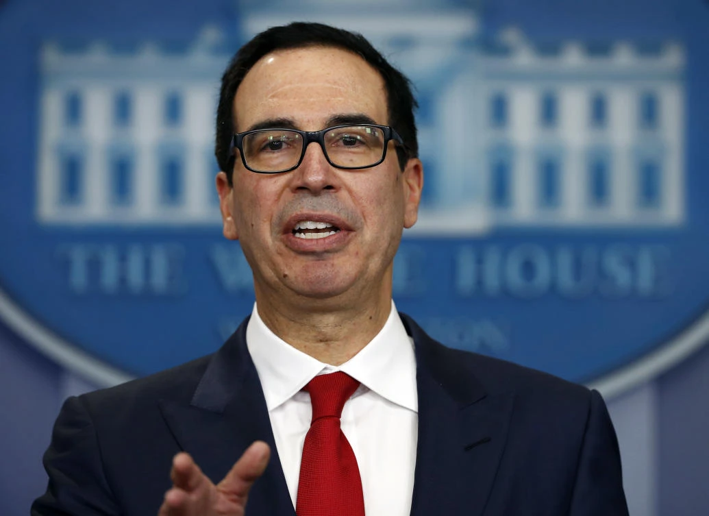 In this file photo, Treasury Secretary Steven Mnuchin speaks during a news briefing at the White House in Washington, on Friday, August 25, 2017. (File photo by AP)
