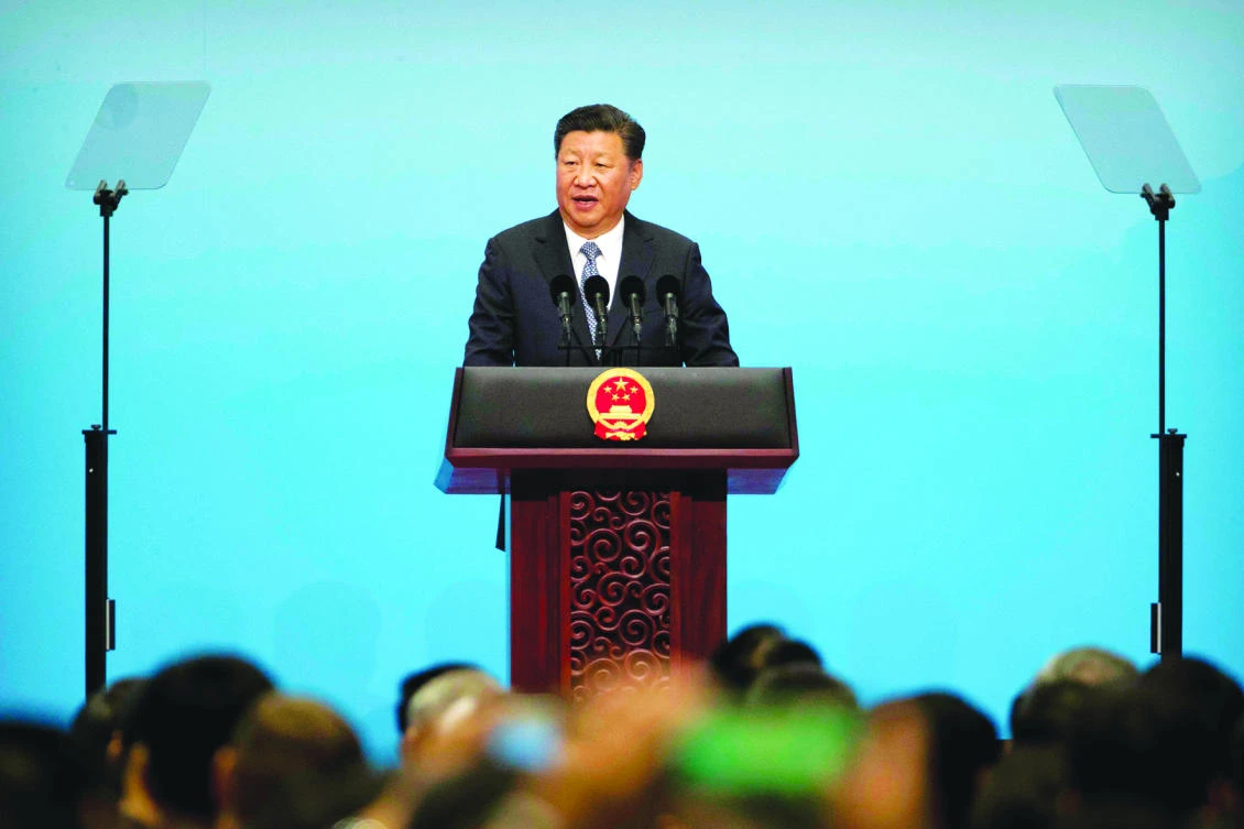 Chinese President Xi Jinping speaks during the opening ceremony of the BRICS Business Forum
in Xiamen, southeastern China. (AFP)