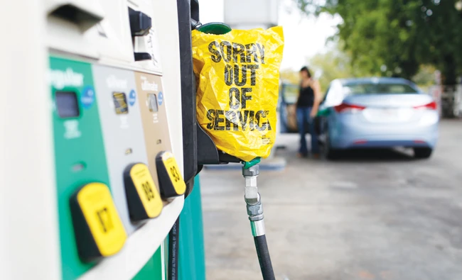 Hurricane Harvey has taken down a quarter of US oil refining capacity and lifted average gasoline prices by more than 20 cents since Aug. 23. (AP)