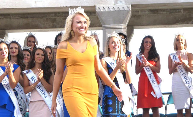 Miss America, Savvy Shields, during a welcoming ceremony in Atlantic City N.J. (AP)