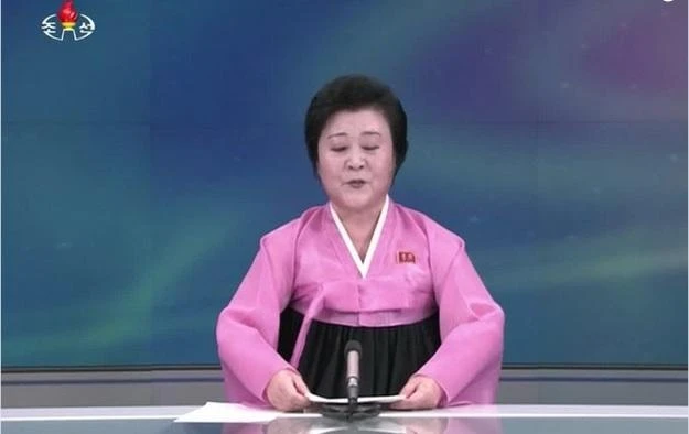 She reads the news on state broadcaster Korean Central Television (KCTV). (Photo courtesy: Twitter)