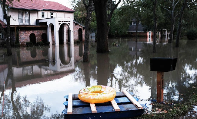 Homes remain flooded as Texas moved toward recovery from the devastation of Hurricane Harvey on September 4, 2017 in Houston, Texas. (Getty Images/AFP)