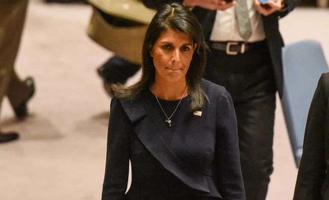 Nikki Haley, US ambassador to the UN, leaves after a United Nations Security Council meeting on North Korea on September 4, 2017 in New York City. (Stephanie Keith/Getty Images/AFP)